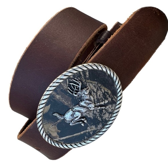 Nocona Deer Hunting Buckle Western Belt - Picture 1 of 5